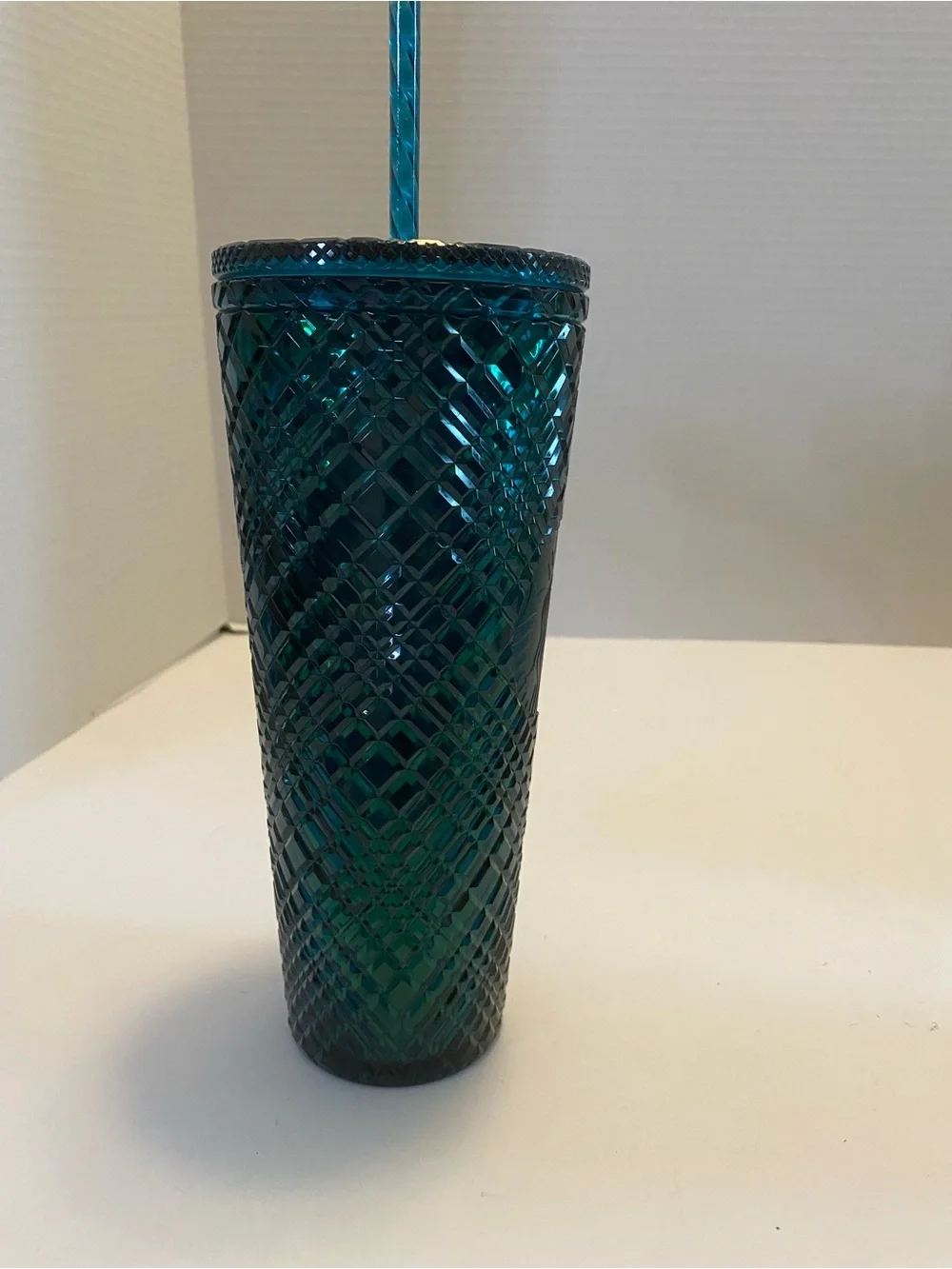 Starbucks Holiday Emerald Green Jeweled Plastic Tumbler Cold Cup 24oz New